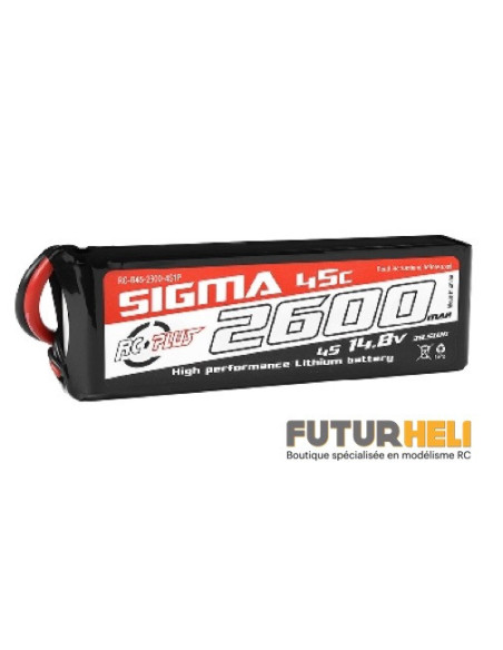 Lipo 2600 mAh 4S 45c 14,8v prise XT60 Sigma