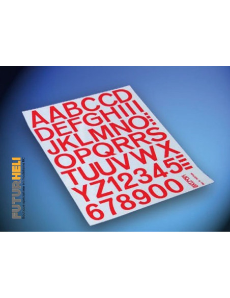 Planche d'autocollant Lettre 50mm rouge