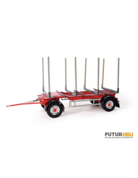 Remorque 2 essieux transport bois 1/14 eme