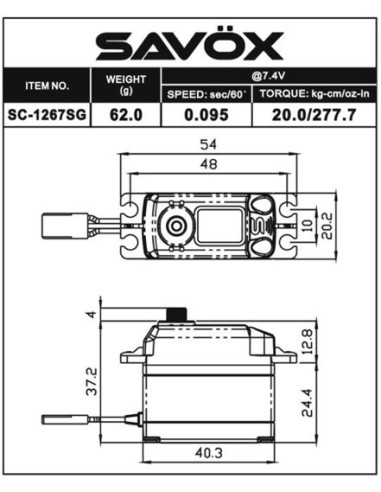 Savox SC-1267SG numerique 20kg HV