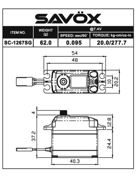 Savox SC-1267SG numerique 20kg HV