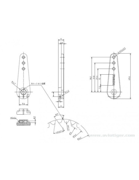 Futaba Palonnier alu grand modèle 38,1mm