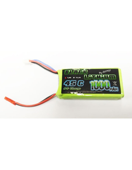 Lipo 1000 mAh 2S 7,4v 45C fiche BEC
