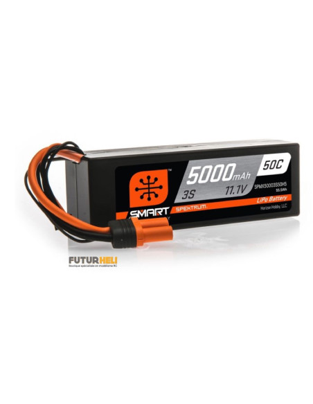 Batterie lipo 5000 mAh 3S  11,1v 50c hardcase prise IC5 compatible IC5
