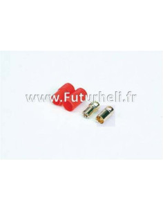 Fiche mâle + femelle PK 6 mm  + protection / Graupner