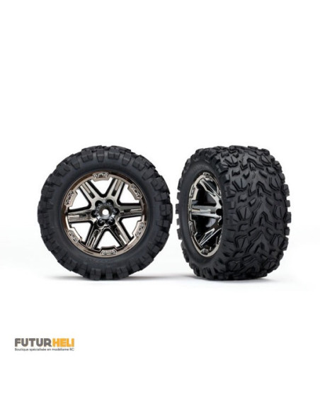 Traxxas roues assemblées collées RXT chromé noires
