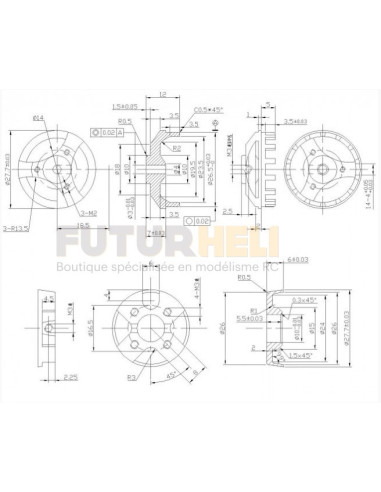 Pro-Tronik Moteur DM2210 KV1100 avion jusqu'à 1000g