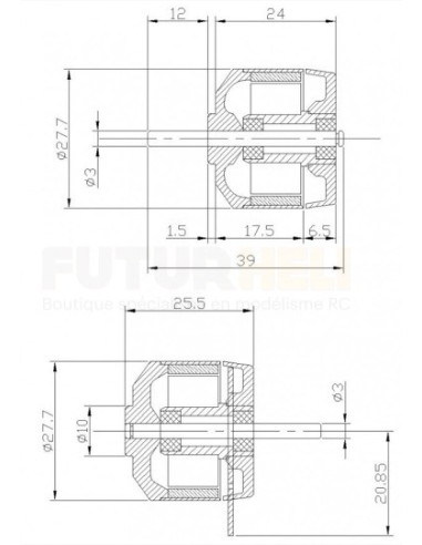 Pro-Tronik Moteur DM2210 KV1100 avion jusqu'à 1000g