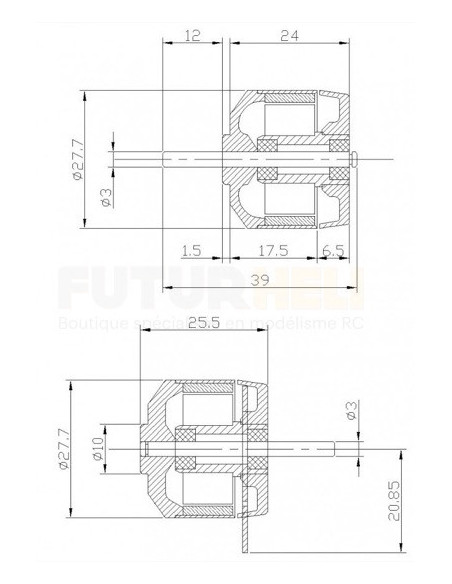 Pro-Tronik Moteur DM2210 KV1100 avion jusqu'à 1000g