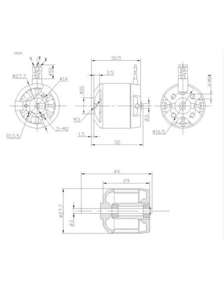 Pro-Tronik DM2215 KV1150 Avion jusqu'à 1300g