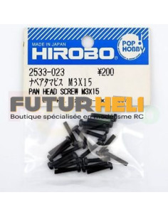 Hirobo visserie M3x15 tête bombé (x20)