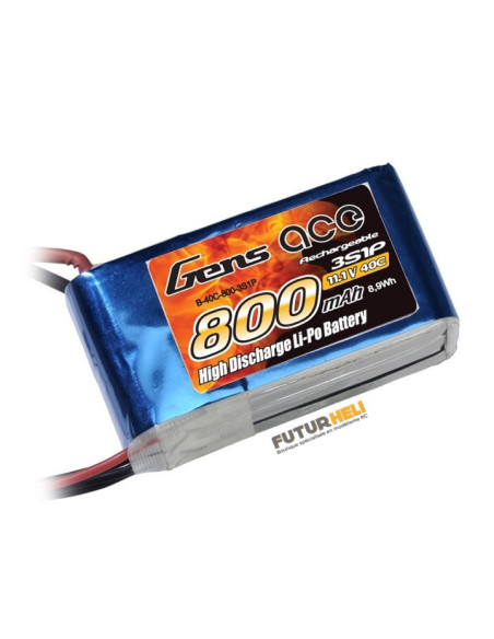 Gens ace lipo 800 Mah 3S 11,1v 40C Prise JST