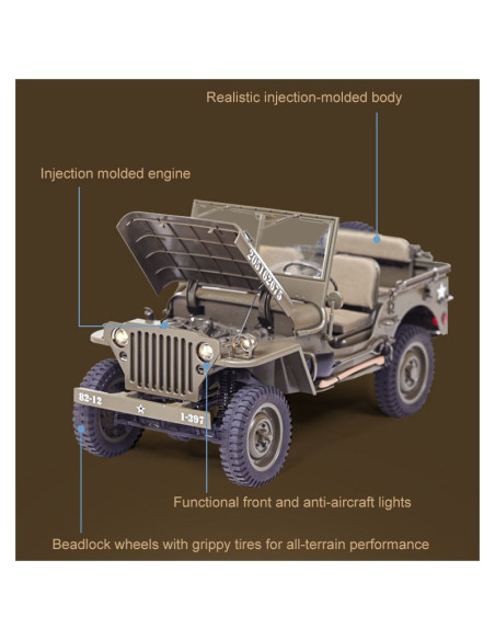 Jeep 1941 Artr 1/6eme + radio Rochobby