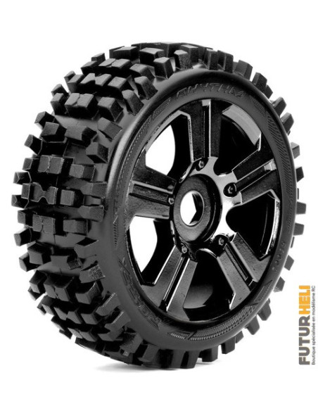 Kyosho roues TT 1/8eme pneu collé sur jante noire