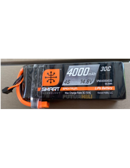 Batterie lipo 4000 mAh 4S 14,8v 30C prise IC3 serie Smart Spektrum