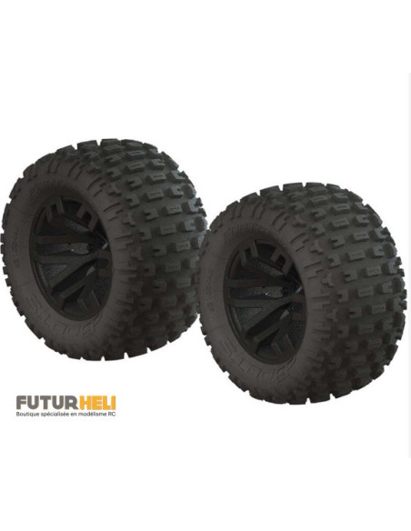 Arrma roues  MT 2.2/3.0 (x2) jante noire hexahonal 14mm AR550044