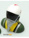 Buste pilote jet leger en mousse Hauteur 42mm