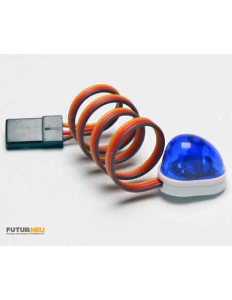 Gyrophare bleu 20 x 13 mm 7 choix de clignotements