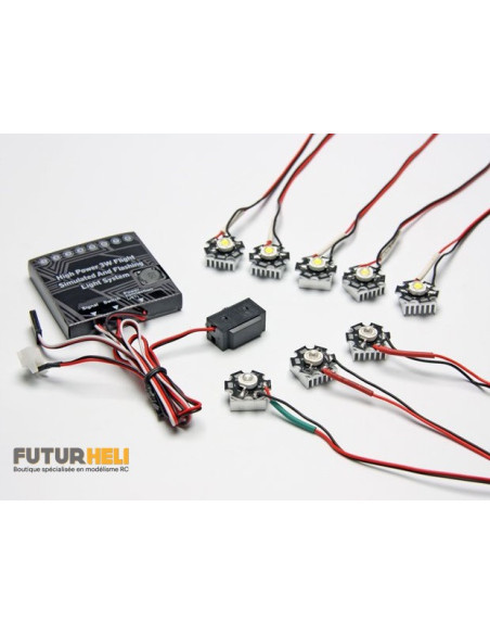 Set eclairage haute puissance 8 leds 8 modes