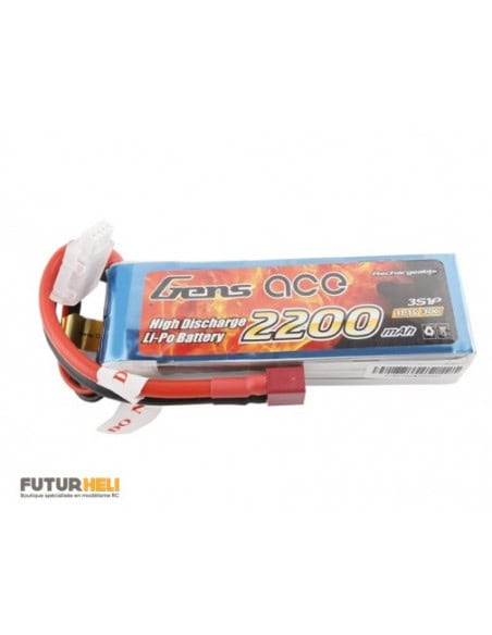 Lipo 2200 mah 3S 11,1v 30c prise dean