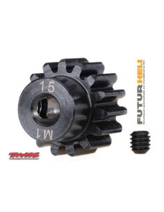 Pignon Moteur 15 dents module 1,0 renforcé pour axe de 5mm