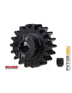 Pignon 18 dents acier renforcé module 1.0 axe 5mm