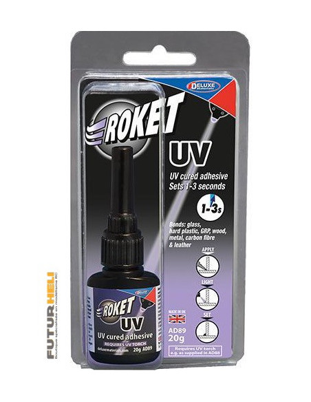 Colle UV Roket 20g Carbone-bois-metal-fibre-plastique