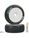 Roues 1/8eme X-Cons C2 jantes blanche (x2)