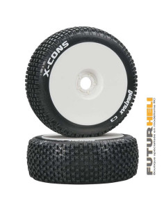 Roues 1/8eme X-Cons C3 jantes blanche (x2)