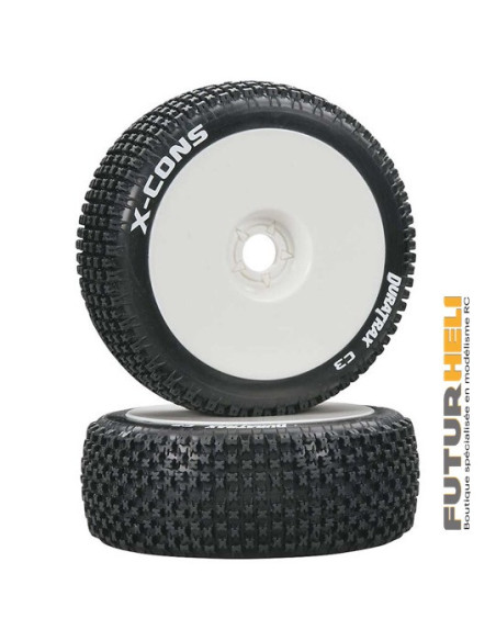 Roues 1/8eme X-Cons C3 jantes blanche (x2)