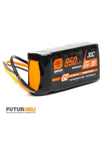 Batterie lipo 850 mAh 3S 30C Smart G2 prise IC2