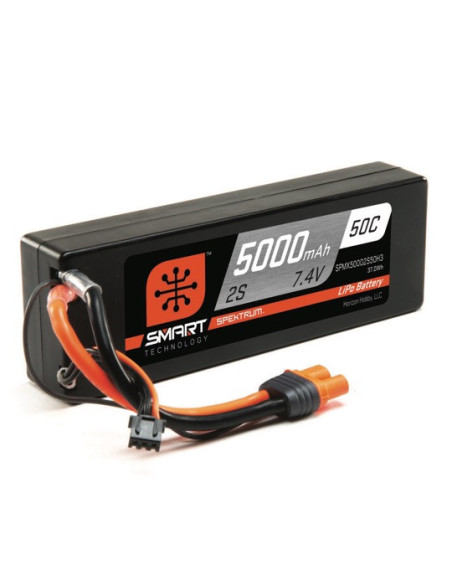 Batterie lipo 5000 mAh 2S 7,4v 50c Hardcase prise IC3