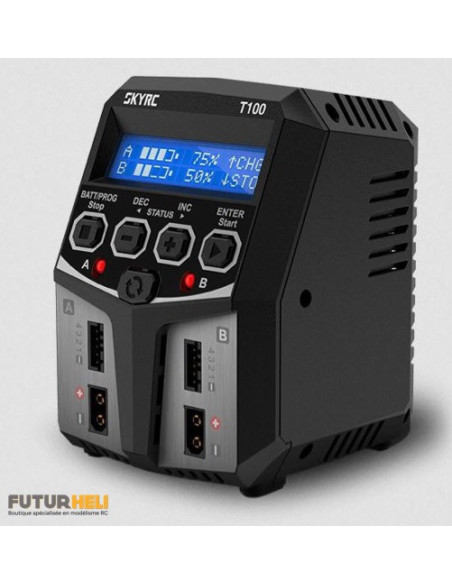Chargeur Duo T100 220v 2/4S lipo-Nimh-Life-Lihv