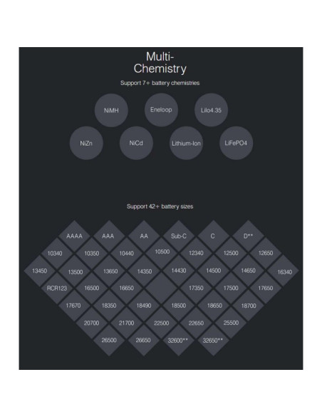 Chargeur MC3000 avec analyseur pour accus cylindriques