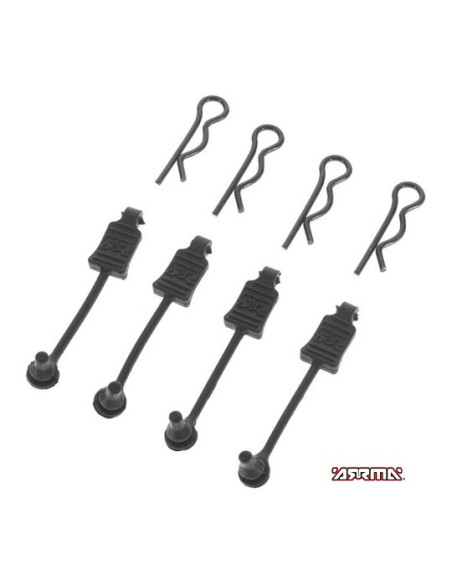 Clips de carrosserie 1/8 eme scale noire (x4) AR390178