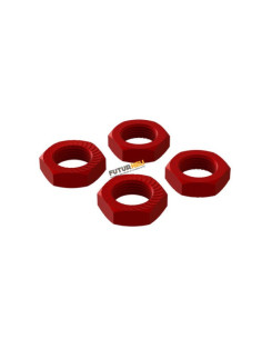Ecrous alu rouge 17mm (x4)
