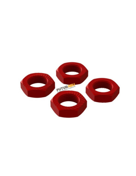 Ecrous alu rouge 17mm (x4)