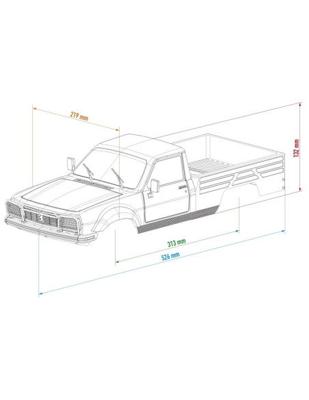 Carrosserie Peugeot 504 Pick-up 313mm