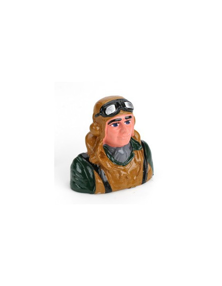 Pilote 1/9 militaire avec casque et lunette peint  - Hangar9