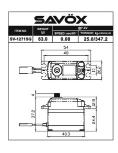 Servo SV-1271FG + 35kg 0,07s HV 8,4v 2