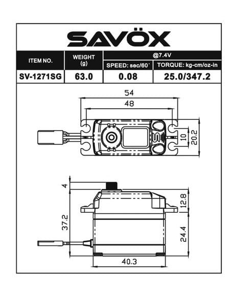 Servo SV-1271FG 25kg 0,08s HV