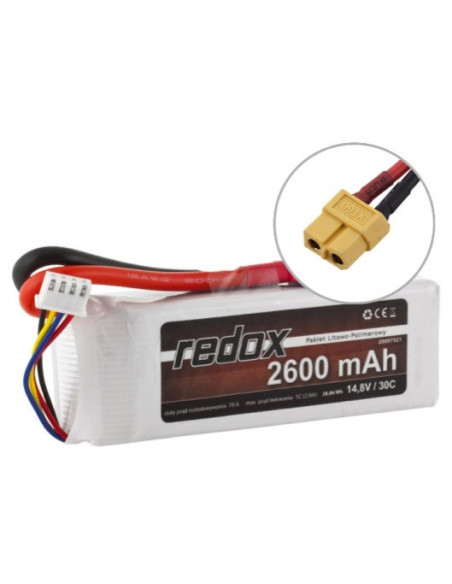 Batterie lipo 2600 MAh 14,8v 30C prise XT60