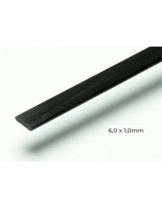 Carbone Plat 6 x 1 mm x 1M