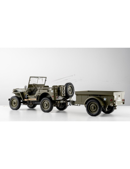 Remorque 1/12eme jeep willys MB