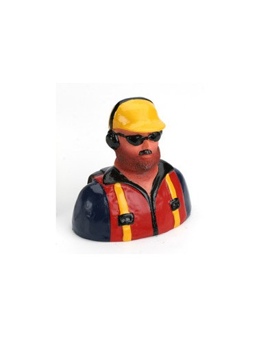 Pilote 1/9 avec barbe chapeau et ecouteurs hangar9