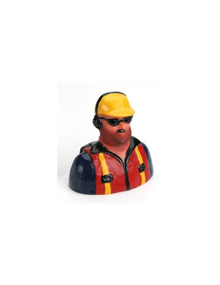 Pilote 1/9 avec barbe chapeau et ecouteurs hangar9