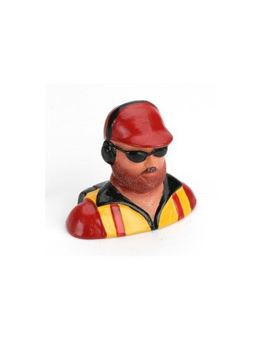 Pilote 1/6 avec barbe casquette écouteurs et lunettes
