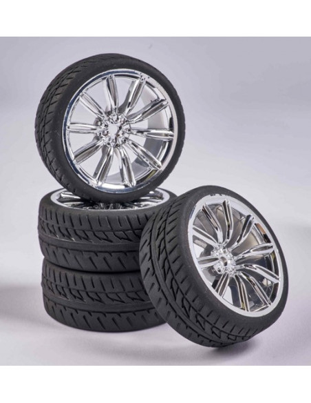 Roues 1/10eme M design (x4) Chromé