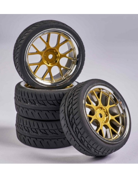 Roues 1/10eme Design 2 Gold/chrome