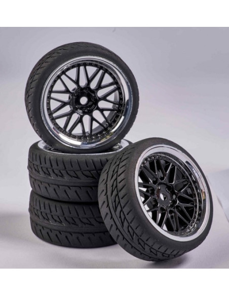 4 roues complète Style Y  1/10eme Hexa 12mm